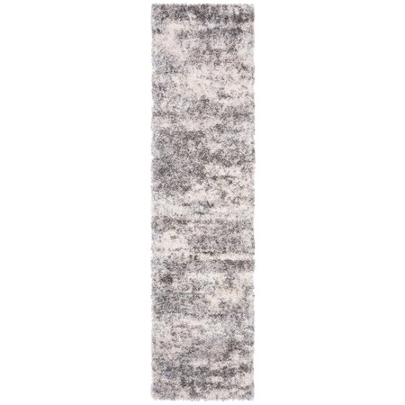Safavieh 2 x 12 ft. Berber Shag 200 Power Loomed Runner Area Rug; Grey & Cream BER219G-212